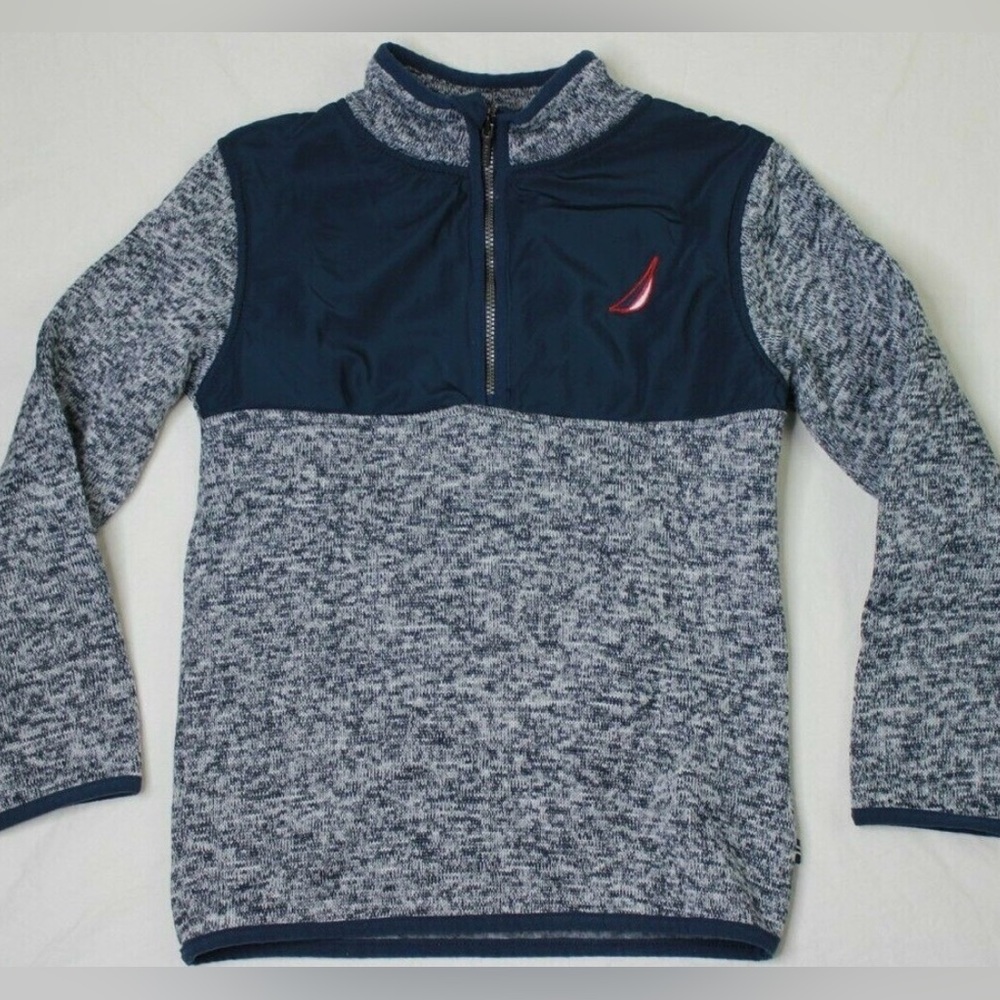 Kids Navy and Gray Quarter-Zip Nautica Pullover size 2T